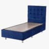 Dunkelblau Boxspringbett mit Kopfteil in 9 Größen
