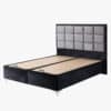Schwarz Boxspringbett mit Kopfteil in 9 Größen