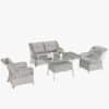 2+1+1 Gartenlounge-Set mit Puff in 3 Farboptionen