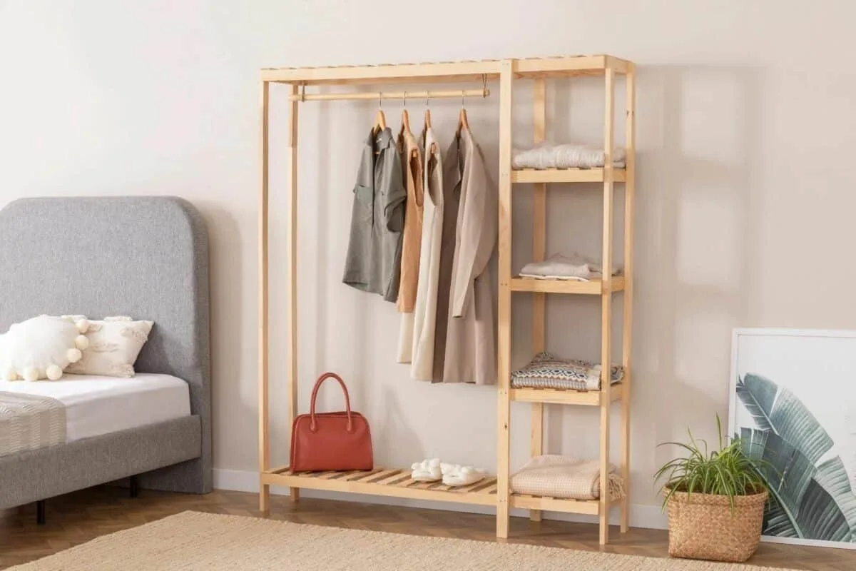 Kleiderschrank aus Holz mit 1 Fach | 130 cm – Bild 2
