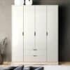 Kleiderschrank mit 4 Türen und 2 Schubladen | Weiß