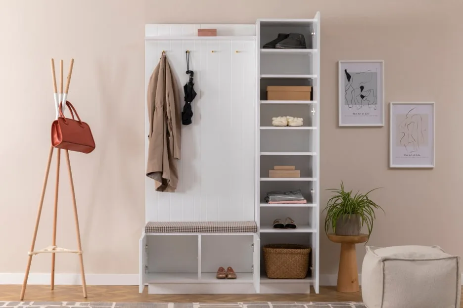 Midi-Garderobe mit Kissen | Weiß – Bild 2