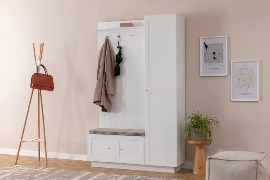 Midi-Garderobe mit Kissen | Weiß – Bild 3