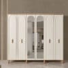 Schlafzimmer Kleiderschrank mit 6 Türen und Spiegel