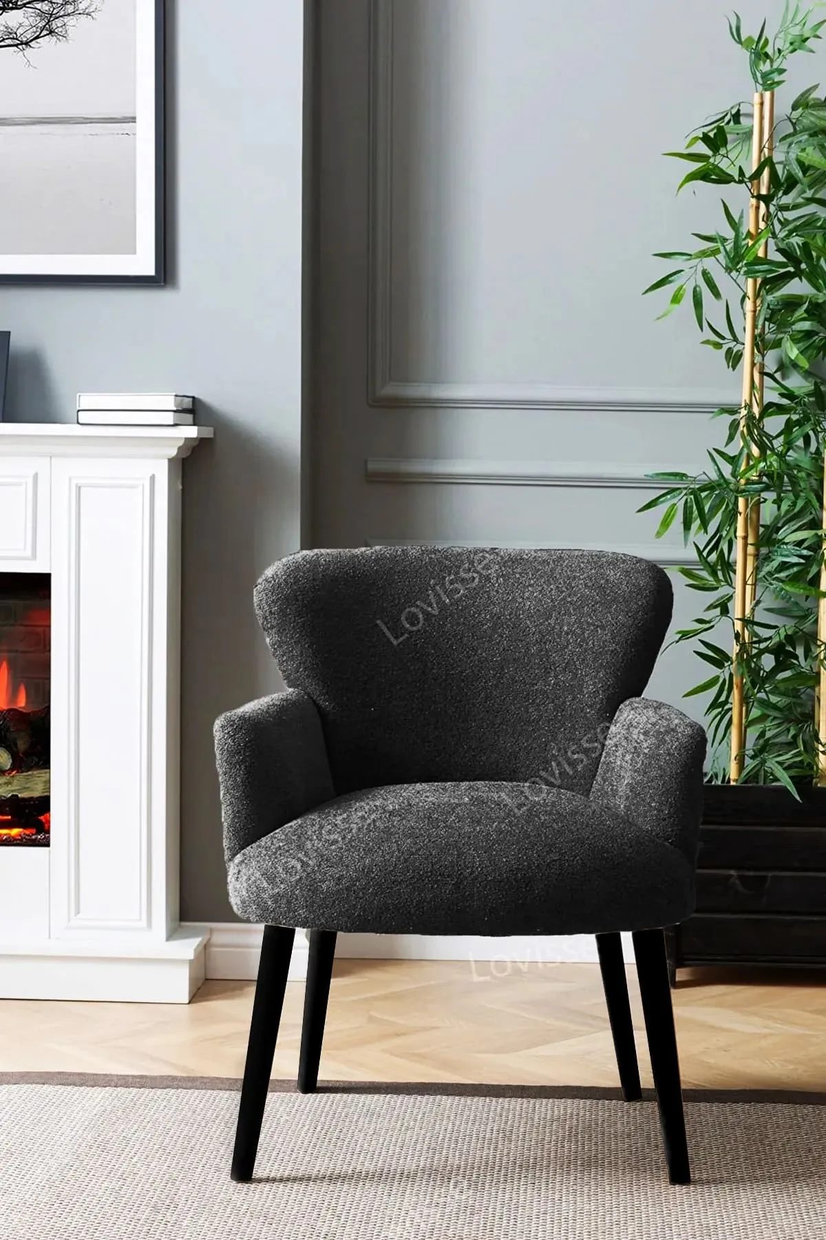 Sessel mit schwarzen Holzbeinen – Bild 3