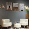 Stilvoller Sessel & Hocker Set in 4 Farben