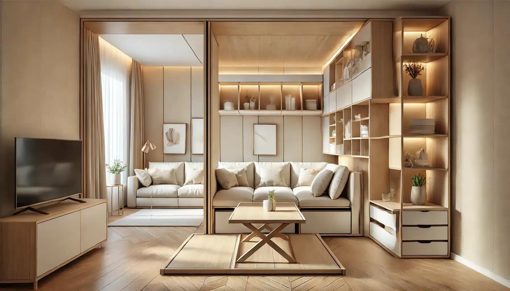 Platzsparende-Ideen-fuer-kleine-Wohnzimmer-Clever-Moebel-und-kreative-Loesunge