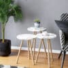 Runder Beistelltisch mit Marmor-Design in 2 Farben
