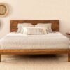 Massivholzbett mit elegantem Kopfteil in 9 Größen
