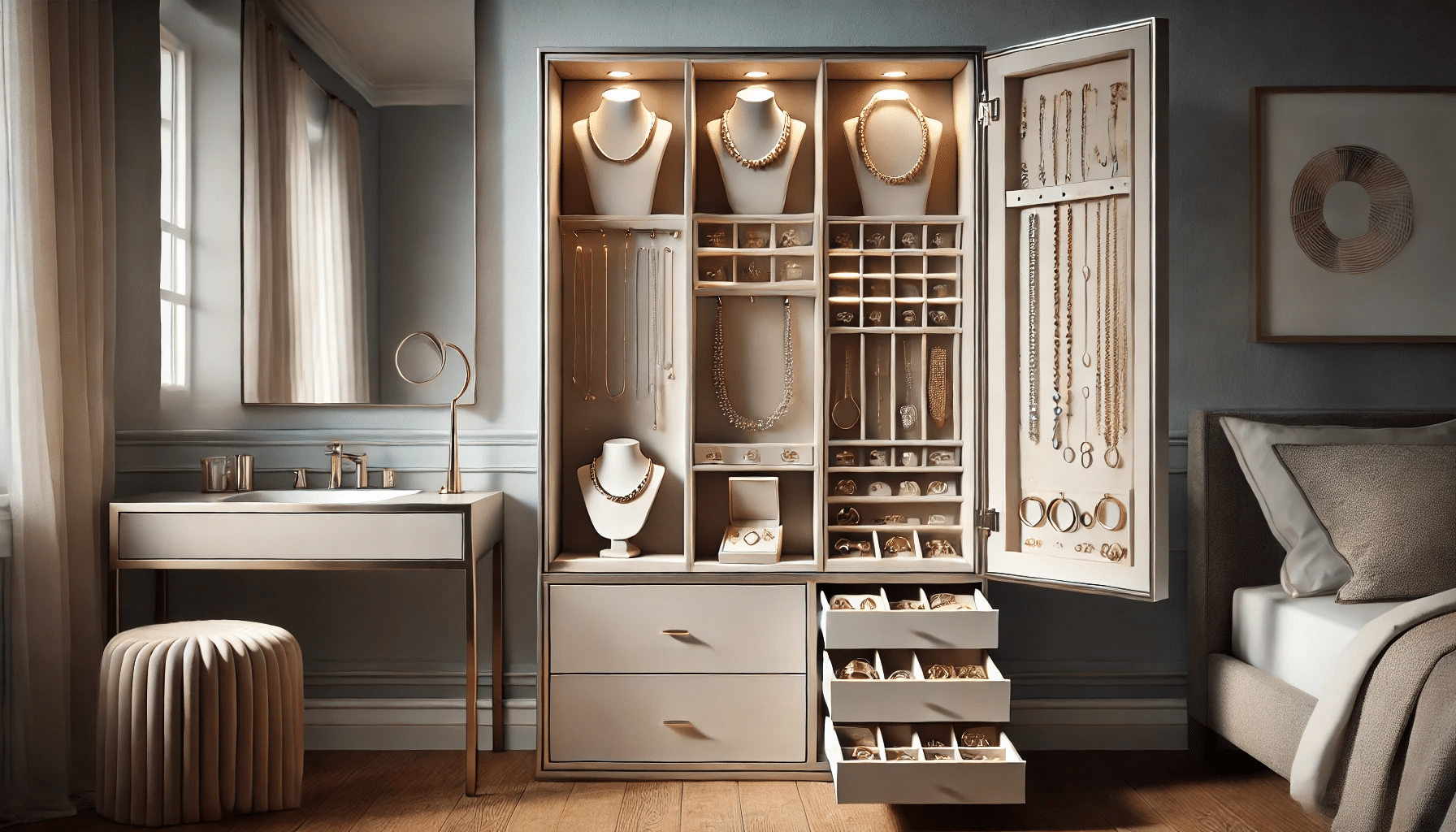 Ordnung für Ihre Accessoires Schmuckschrank-Organisation leicht gemacht