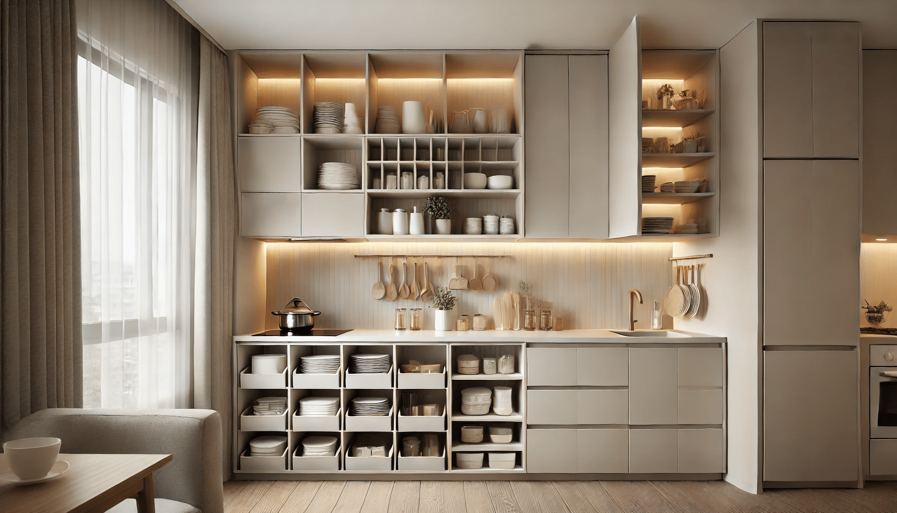 Platzsparende Küchenschränke für kleine Räume