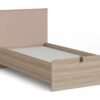 Jugendbett 120x200 cm mit Holzoptik und Stauraum | Natur-Rosa