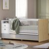 Mitwachsendes Babybett mit Kommode