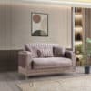 2-Sitzer Sofa Champagner mit Schlaffunktion & Bettkasten – inkl. Kissen