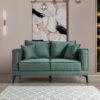 Zweisitzer Sofa Smaragdgrün – Bequem, stabil, mit Kissen