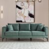 3-Sitzer Couch Smaragdgrün – Stoff, Kissen & Komfortsitz, 220 cm