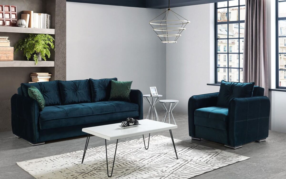 Wohnzimmer Sofa 2-Sitzer mit Schlaffunktion – Bild 4