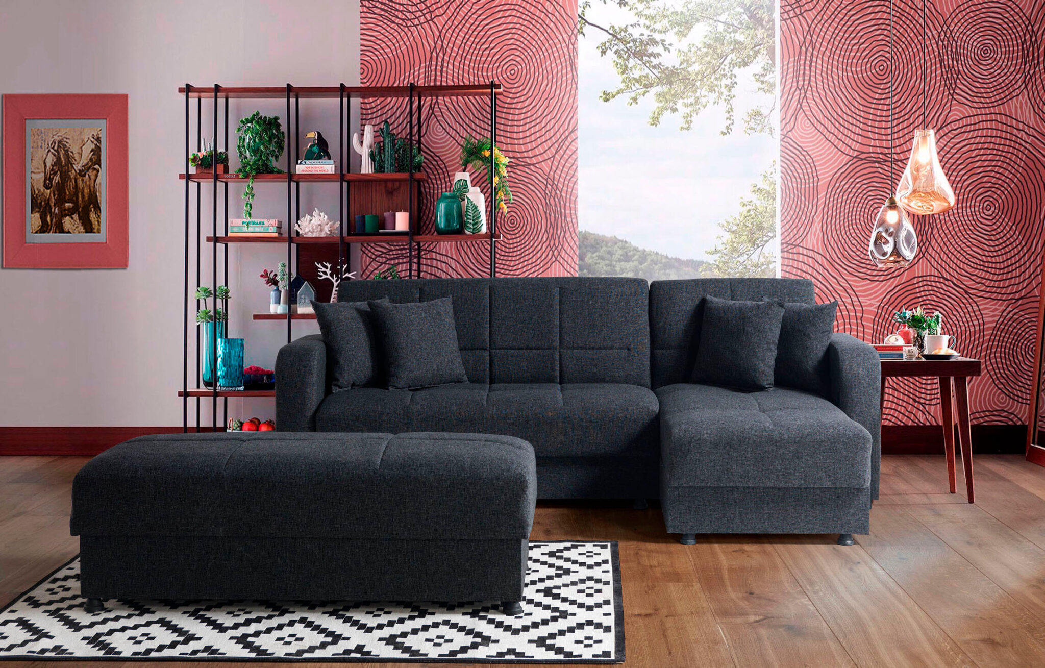 Ecksofa Set mit Hocker und Sessel - Jolondo