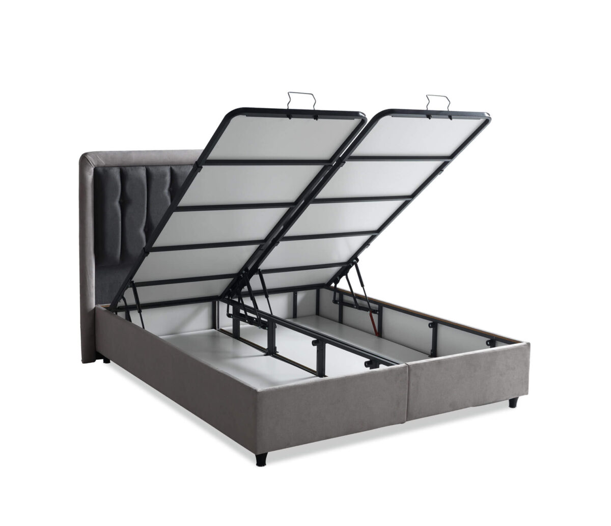 Komfortbett mit Stauraum und stilvollem Kopfteil – Bild 2