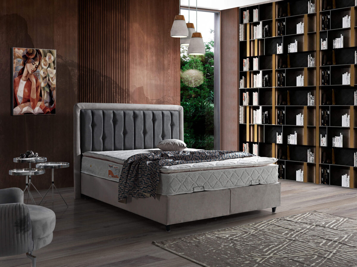 Komfortbett mit Stauraum und stilvollem Kopfteil – Bild 4