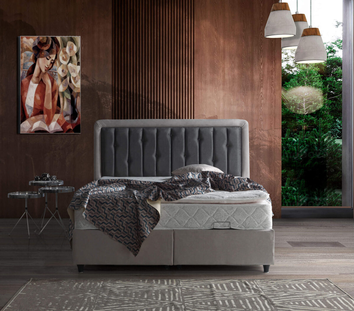 Komfortbett mit Stauraum und stilvollem Kopfteil – Bild 6