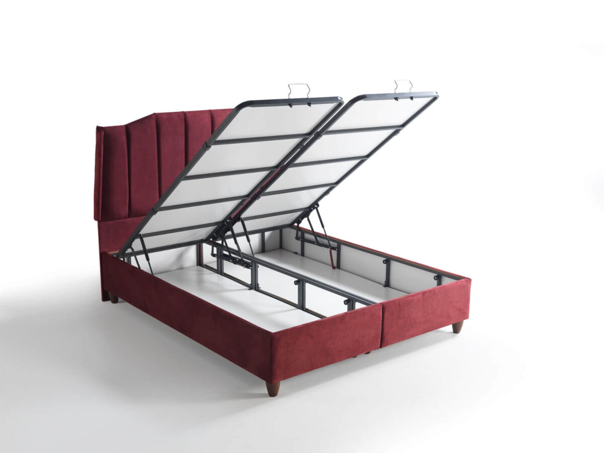 Bett mit Stauraum und Designer-Kopfteil – Bild 2