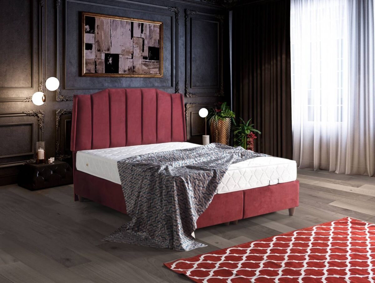 Bett mit Stauraum und Designer-Kopfteil – Bild 5