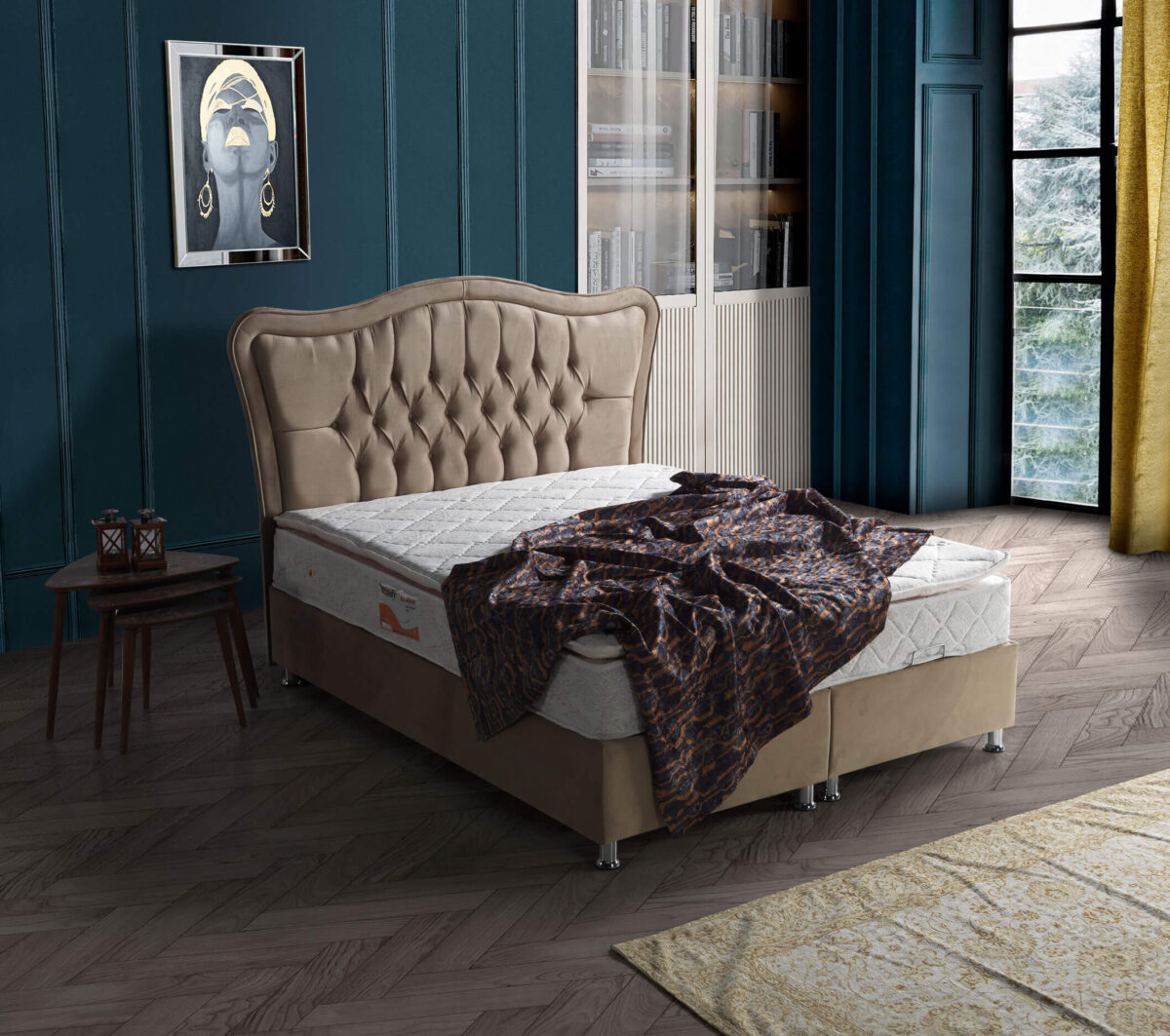 Bett mit Stauraum und geschwungenem Kopfteil – Bild 5