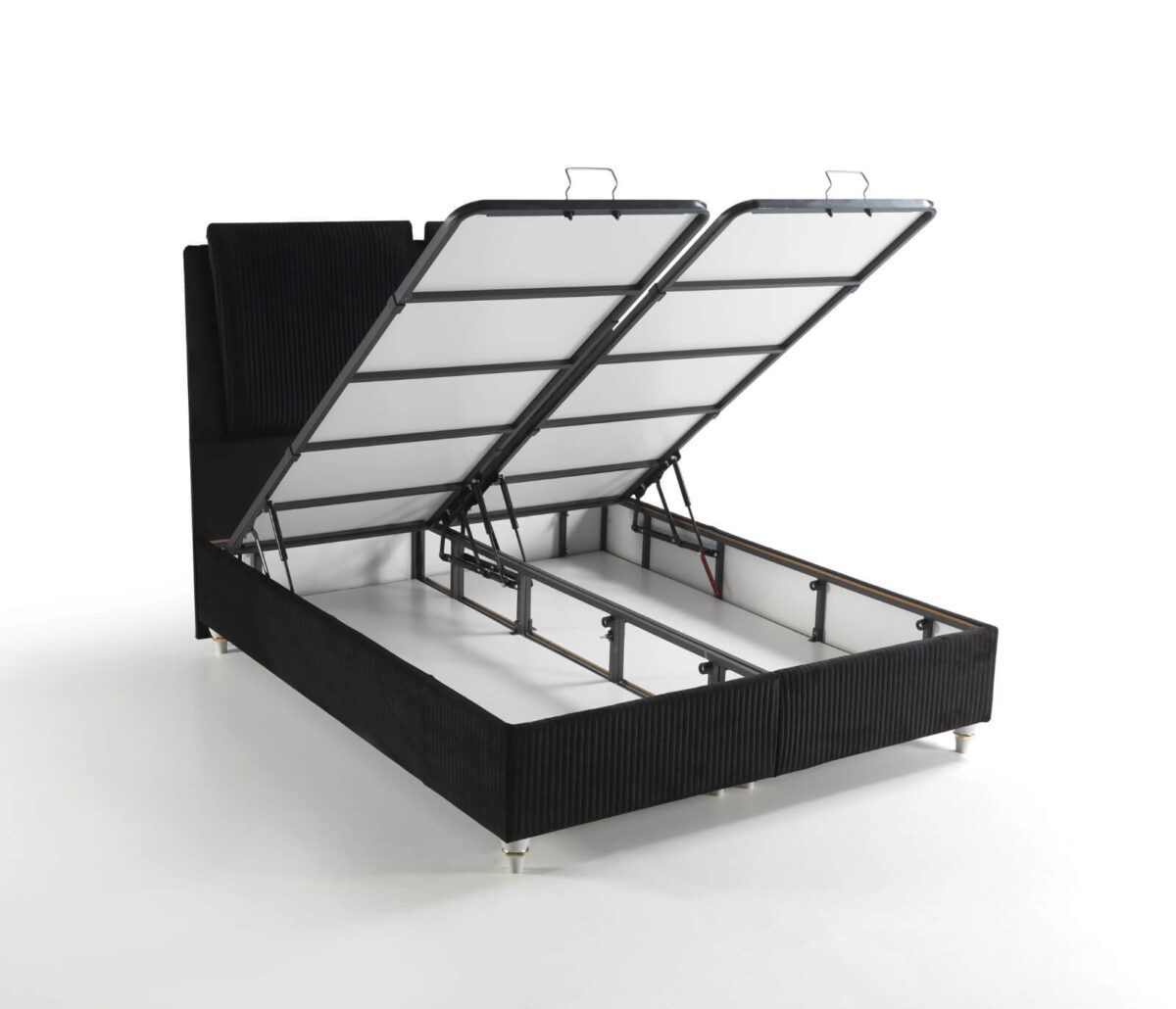 Boxspringbett mit Stauraum und Kopfteil – Bild 2