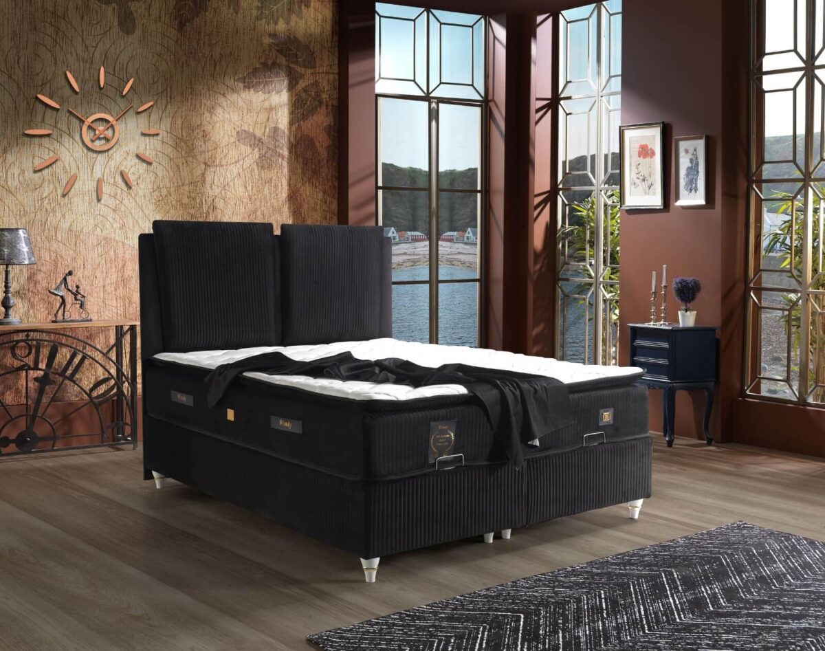 Boxspringbett mit Stauraum und Kopfteil – Bild 5