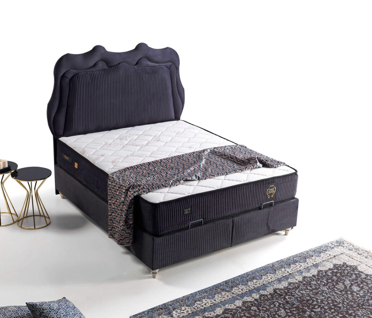 Modernes Boxspringbett mit Klappfunktion – Inklusive Kopfteil – Bild 5