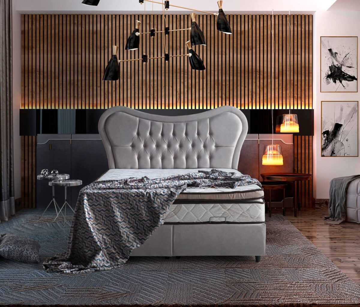 Komfort Boxspringbett mit Stauraum und Kopfteil – Bild 2