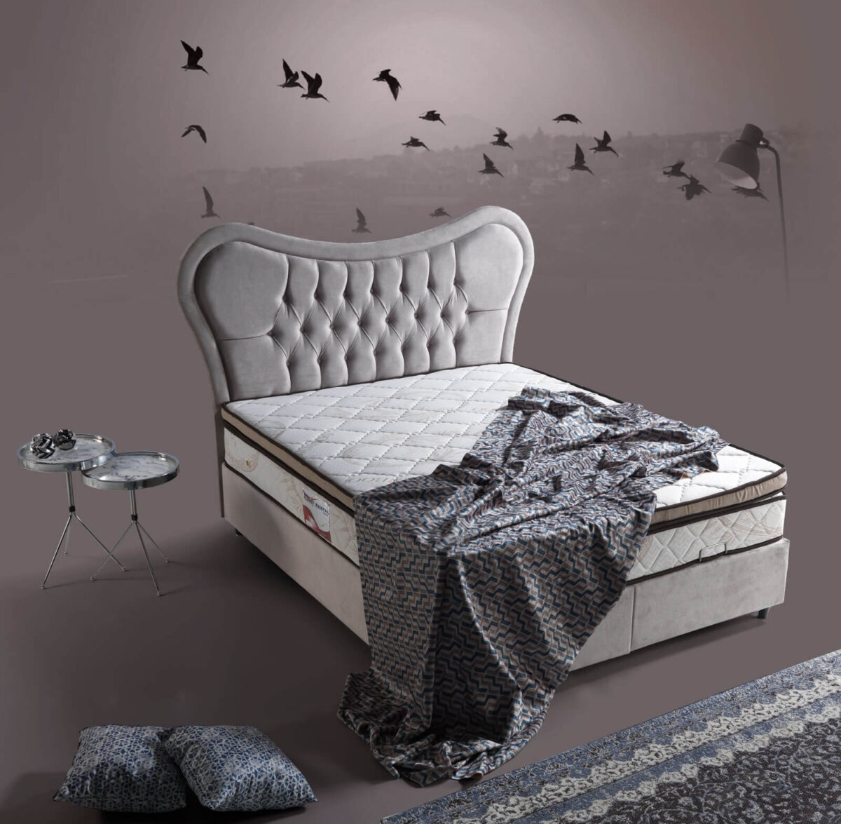 Komfort Boxspringbett mit Stauraum und Kopfteil – Bild 4
