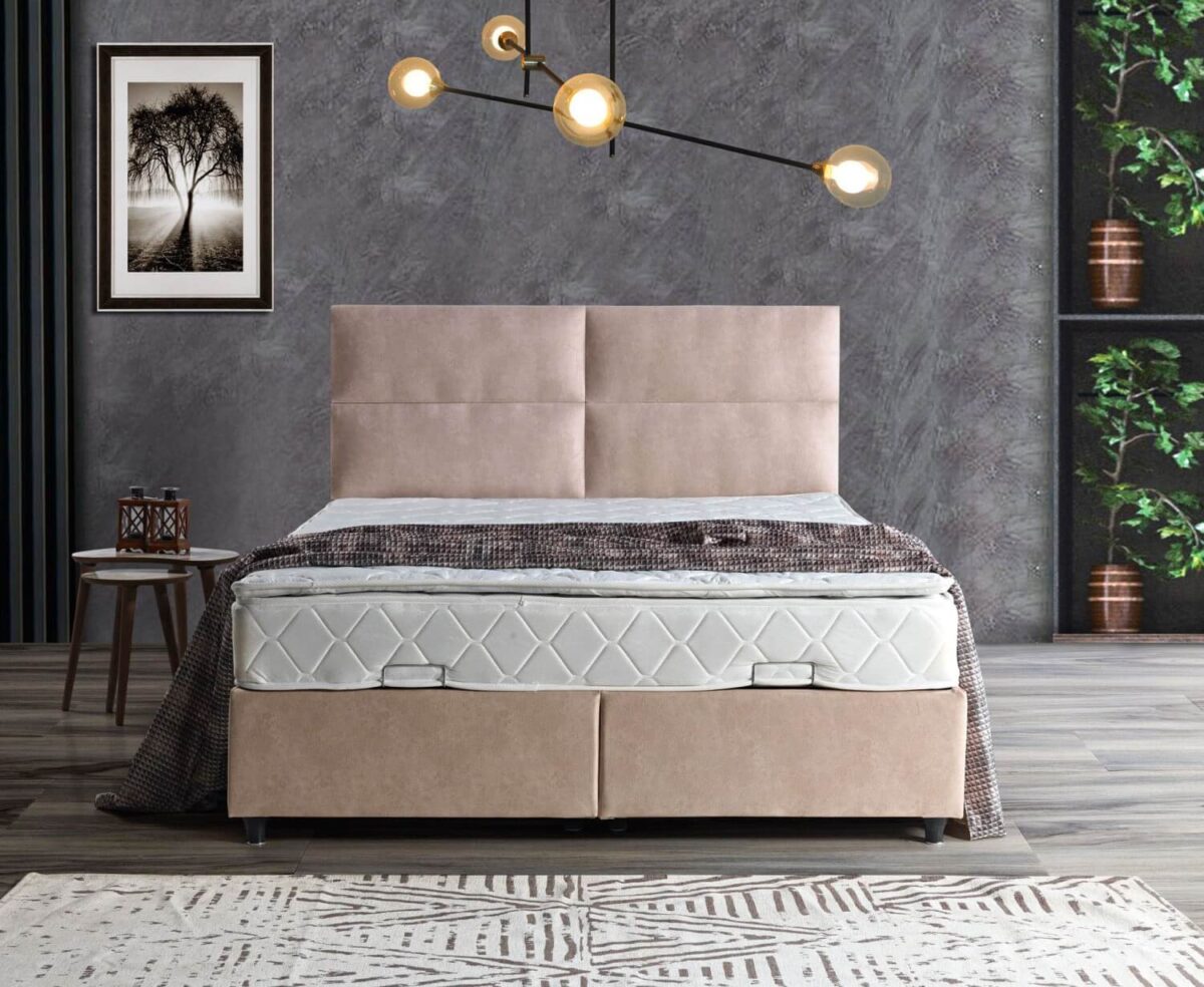 Modernes Bett mit Kopfteil und Bettkasten – Bild 2