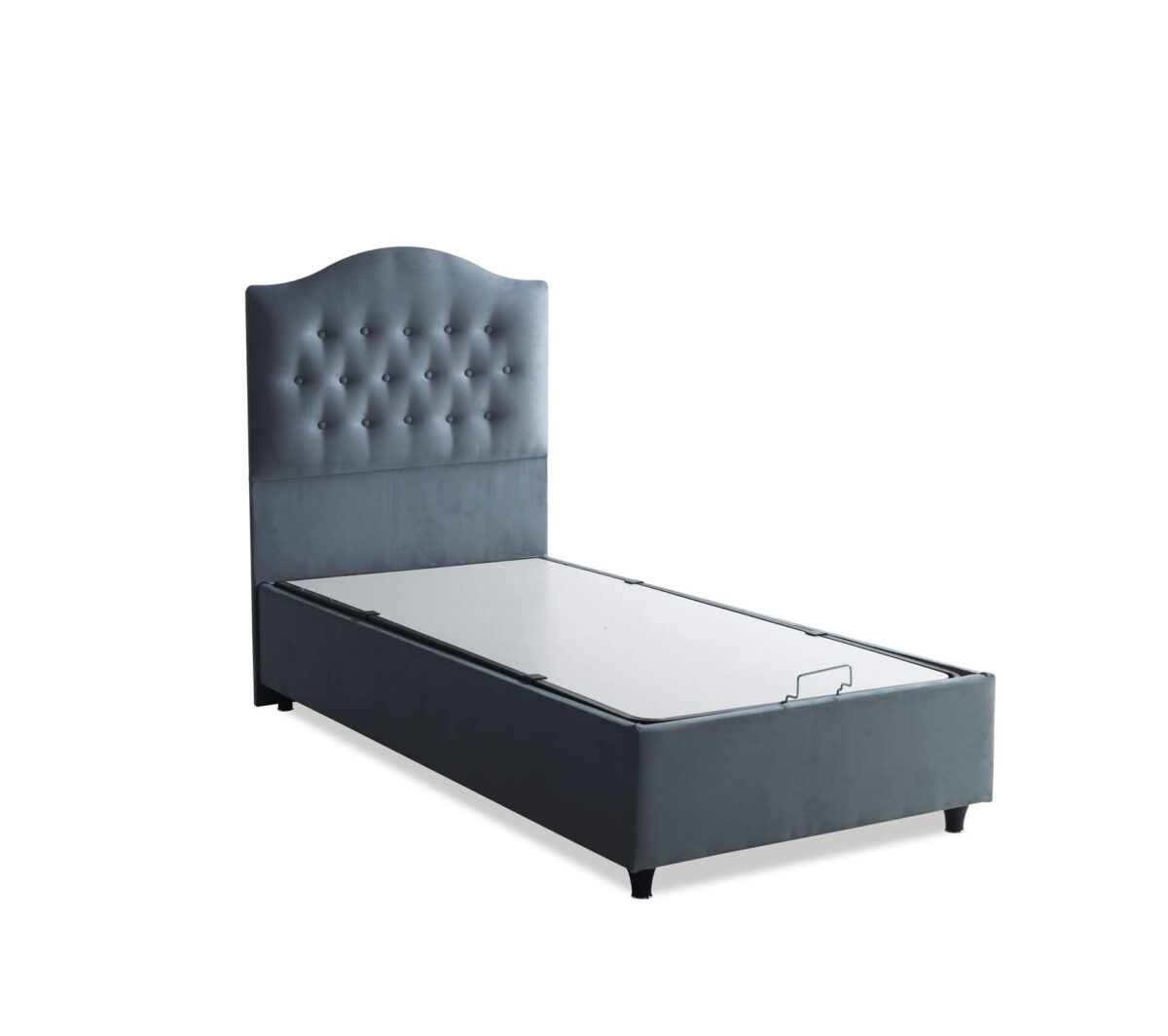 Elegantes Boxspringbett mit Stauraum und Kopfteil - 90x190 cm