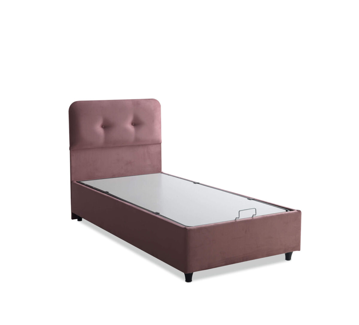 Einzelnes Boxspringbett mit Stauraum und Kopfteil - 90x190 cm