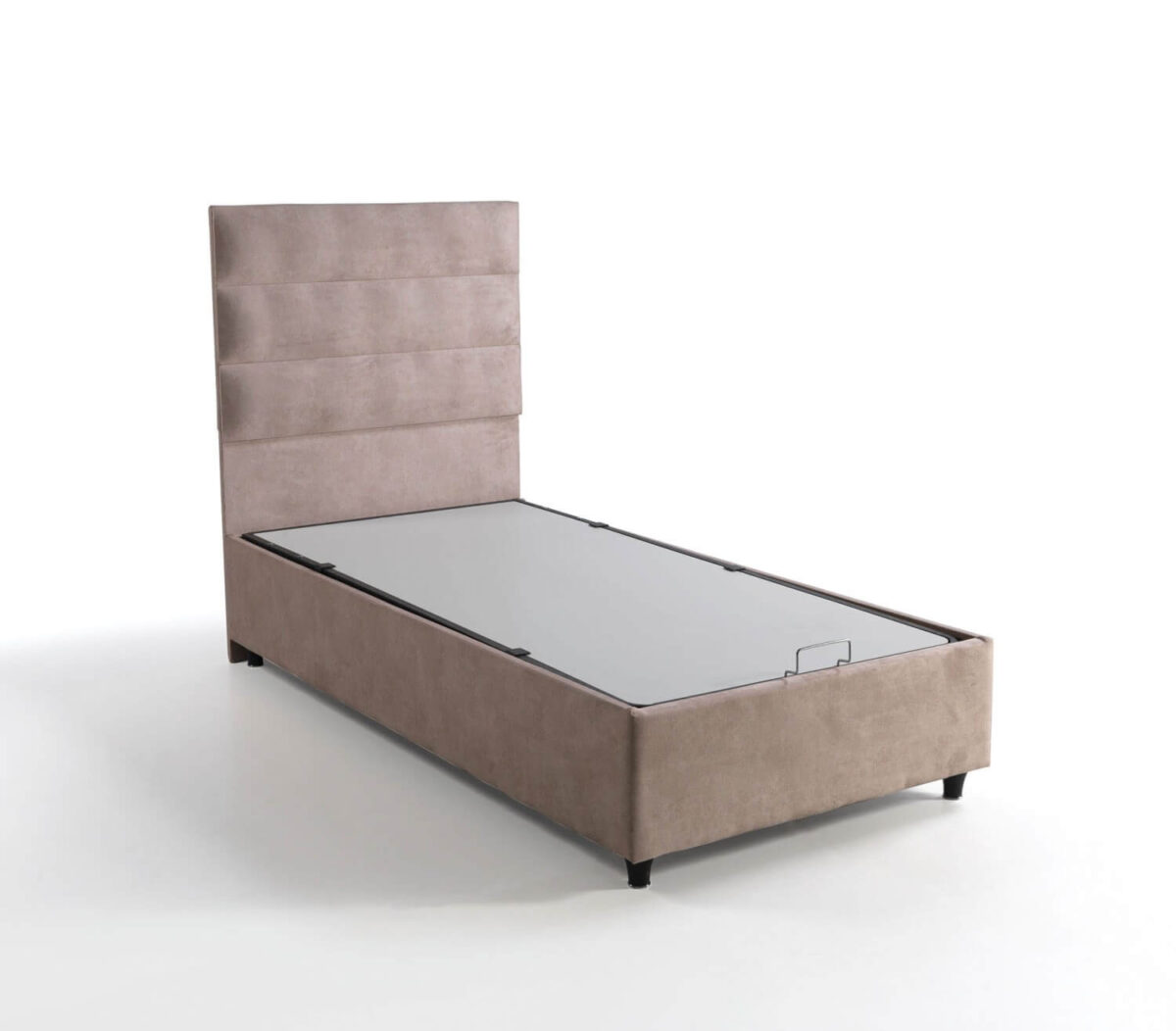 Komfort Einzelbett mit Stauraum und modernem Kopfteil – 90x190 cm
