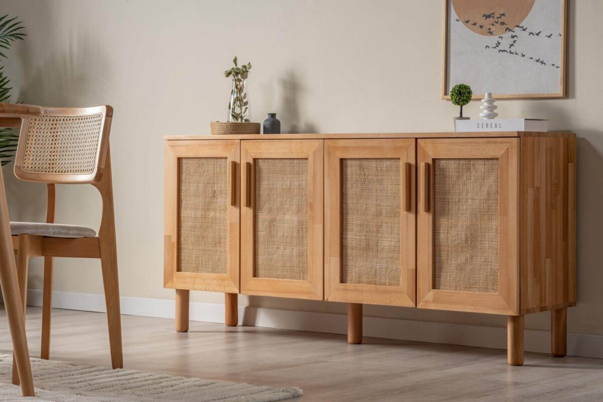 Design-Sideboard aus Holz – 4-Türig – Bild 2