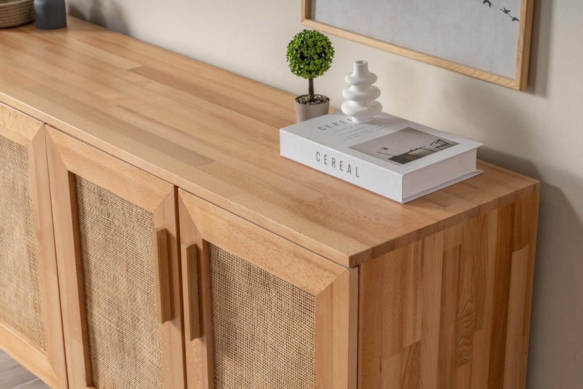 Design-Sideboard aus Holz – 4-Türig – Bild 4