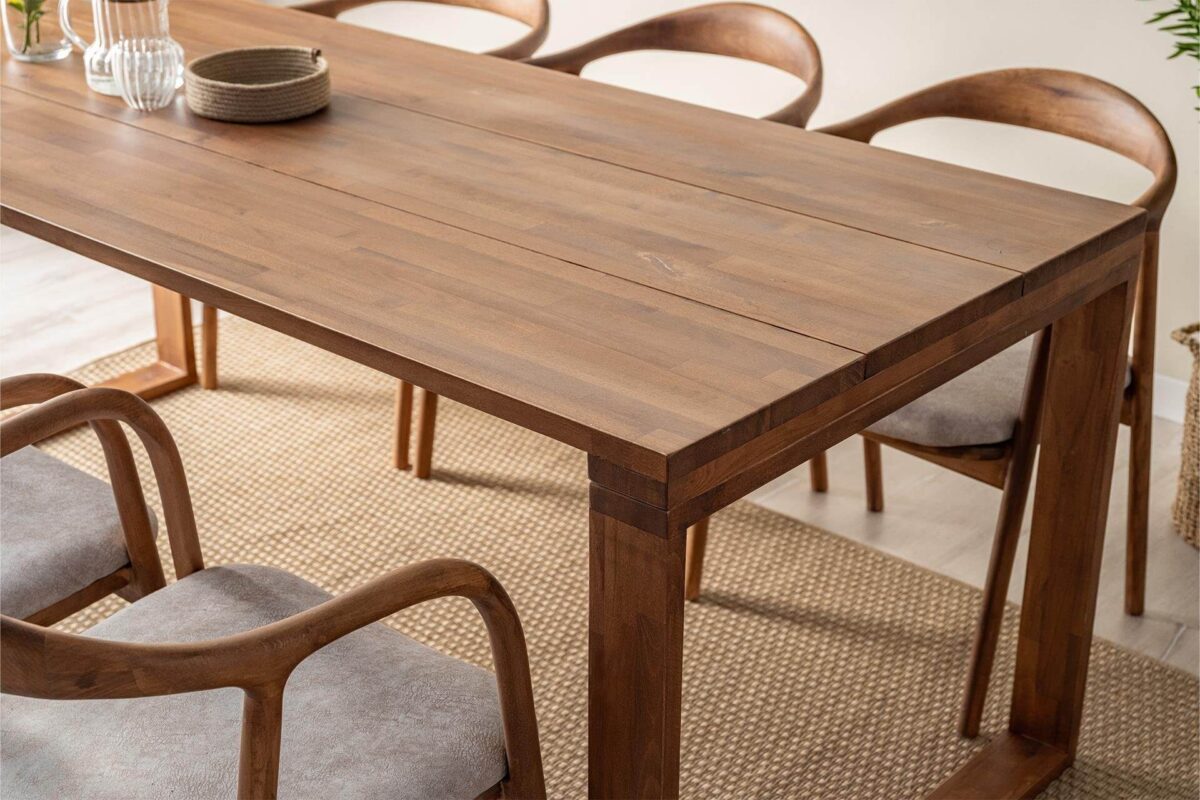 Massivholz Esstisch 200x90 cm – Rechteckig und Stabil – Bild 5