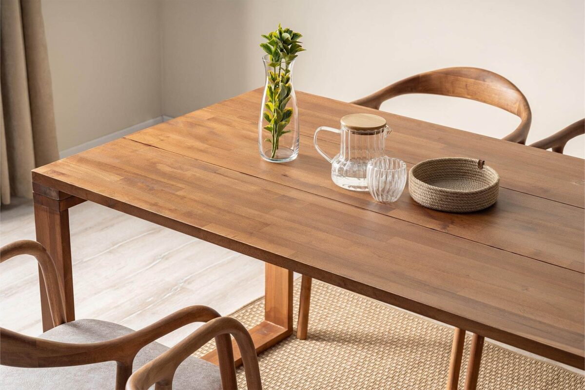 Massivholz Esstisch 200x90 cm – Rechteckig und Stabil – Bild 3