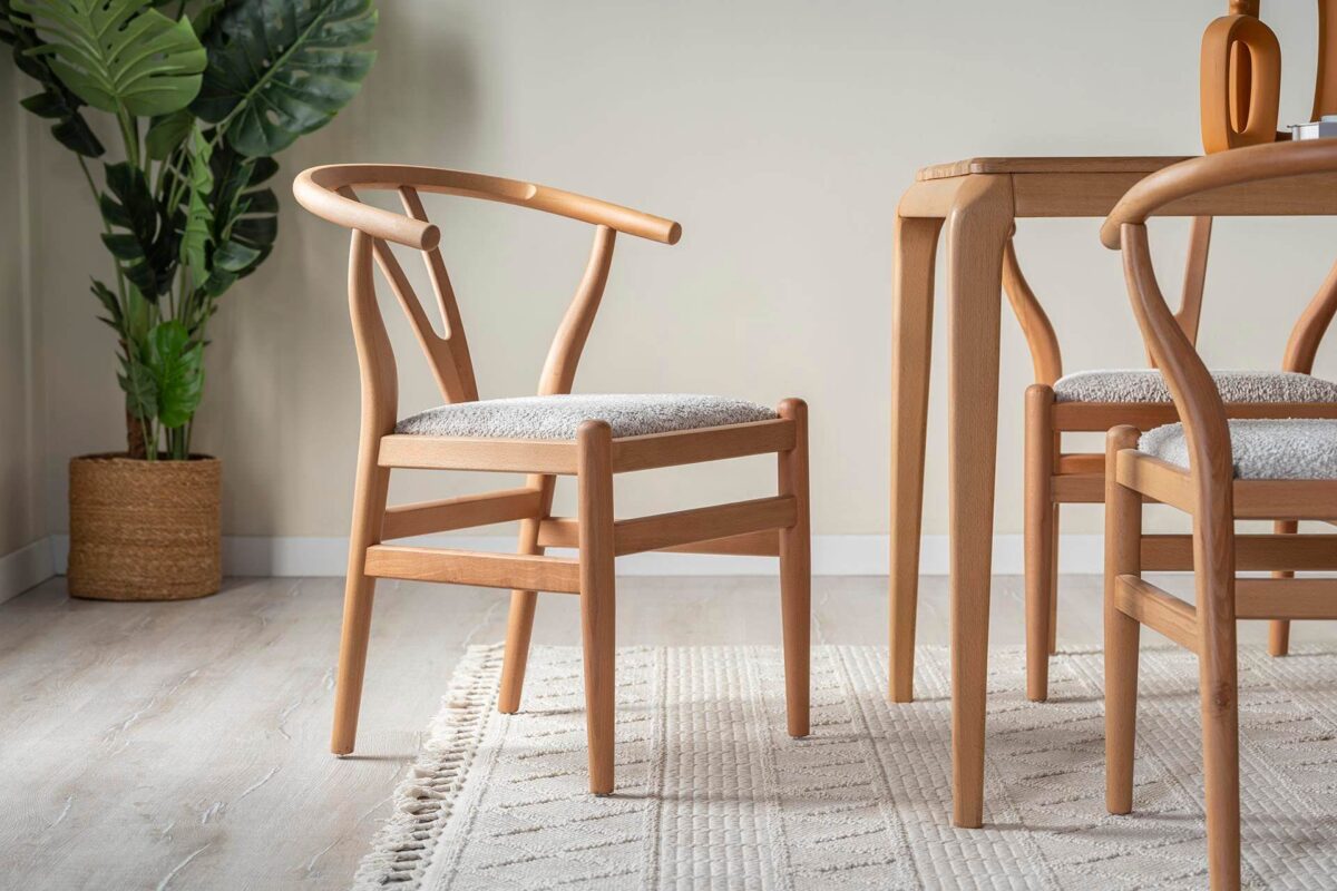 Massivholz Stuhl mit Rückenlehne – Skandinavisches Design