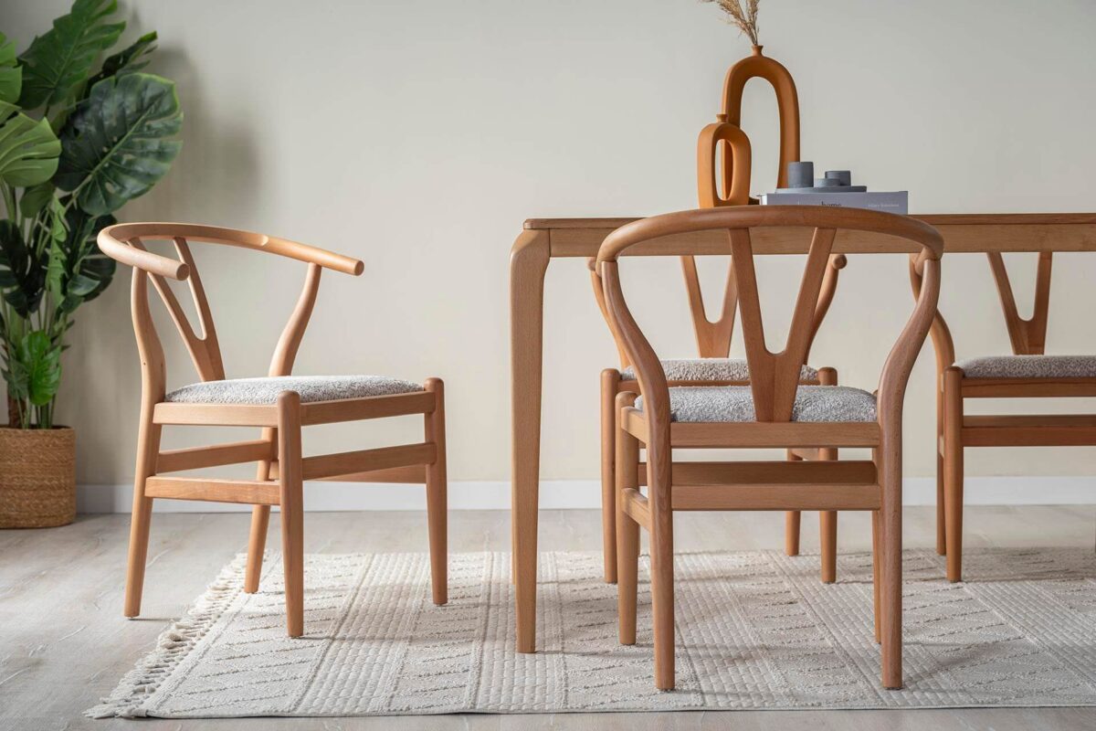 Massivholz Stuhl mit Rückenlehne – Skandinavisches Design – Bild 2