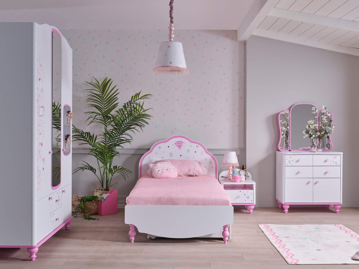Kupa LITTLE PRINCESS Kinderbett mit Kopfteil & Bettkasten / Ausziehbett - 100x200 cm