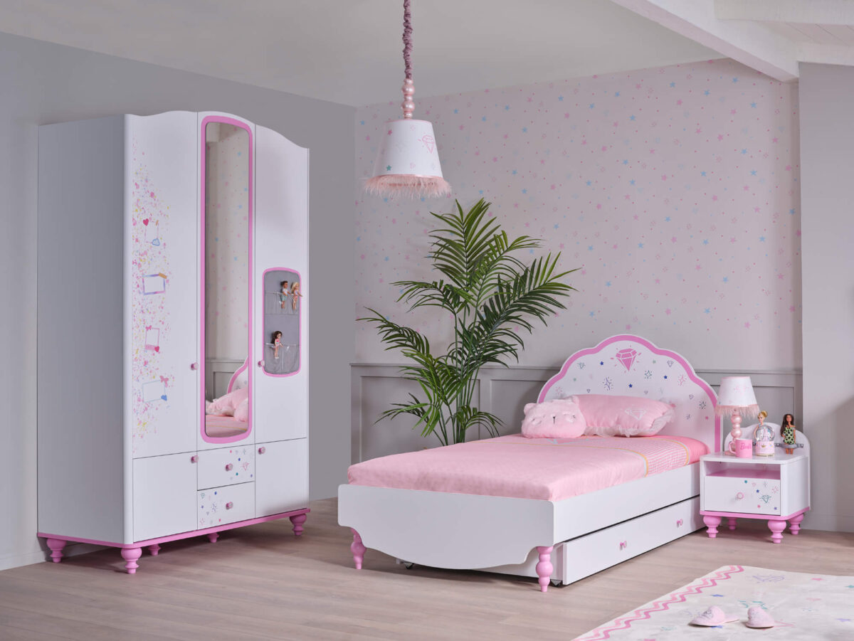 Kupa LITTLE PRINCESS Kinderbett mit Kopfteil & Bettkasten / Ausziehbett - 100x200 cm – Bild 2