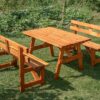 Massivholz Sitzbank-Tischset – 8 Personen