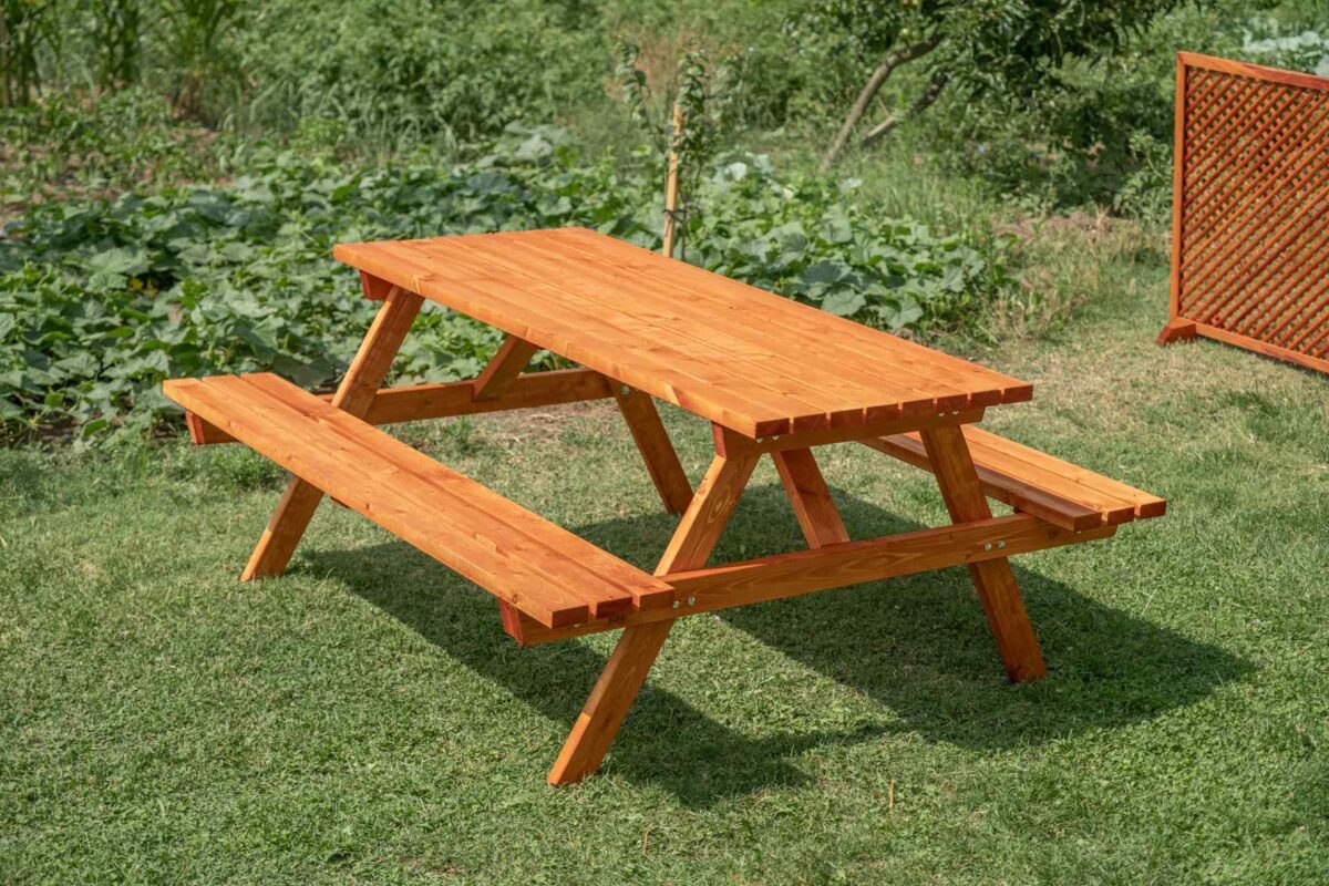 Picknicktisch aus Massivholz – 8 Personen – Bild 3
