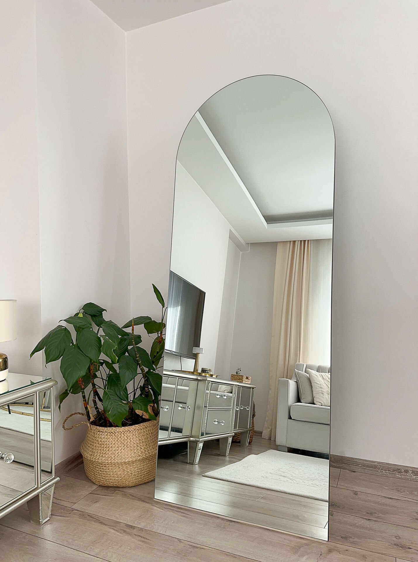 Rahmenlos Ovaler Standspiegel - 180x70 cm