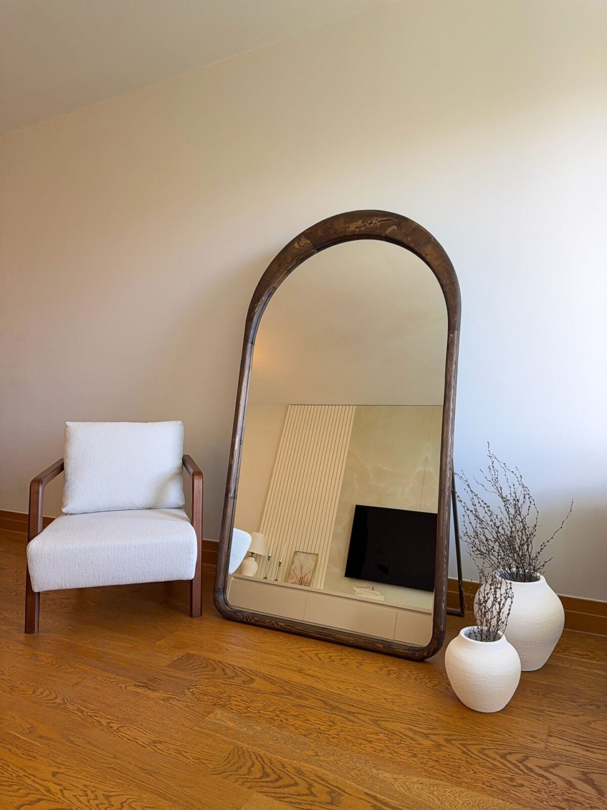 Standspiegel Oval mit Kiefernholzrahmen - 180x100 cm – Bild 2