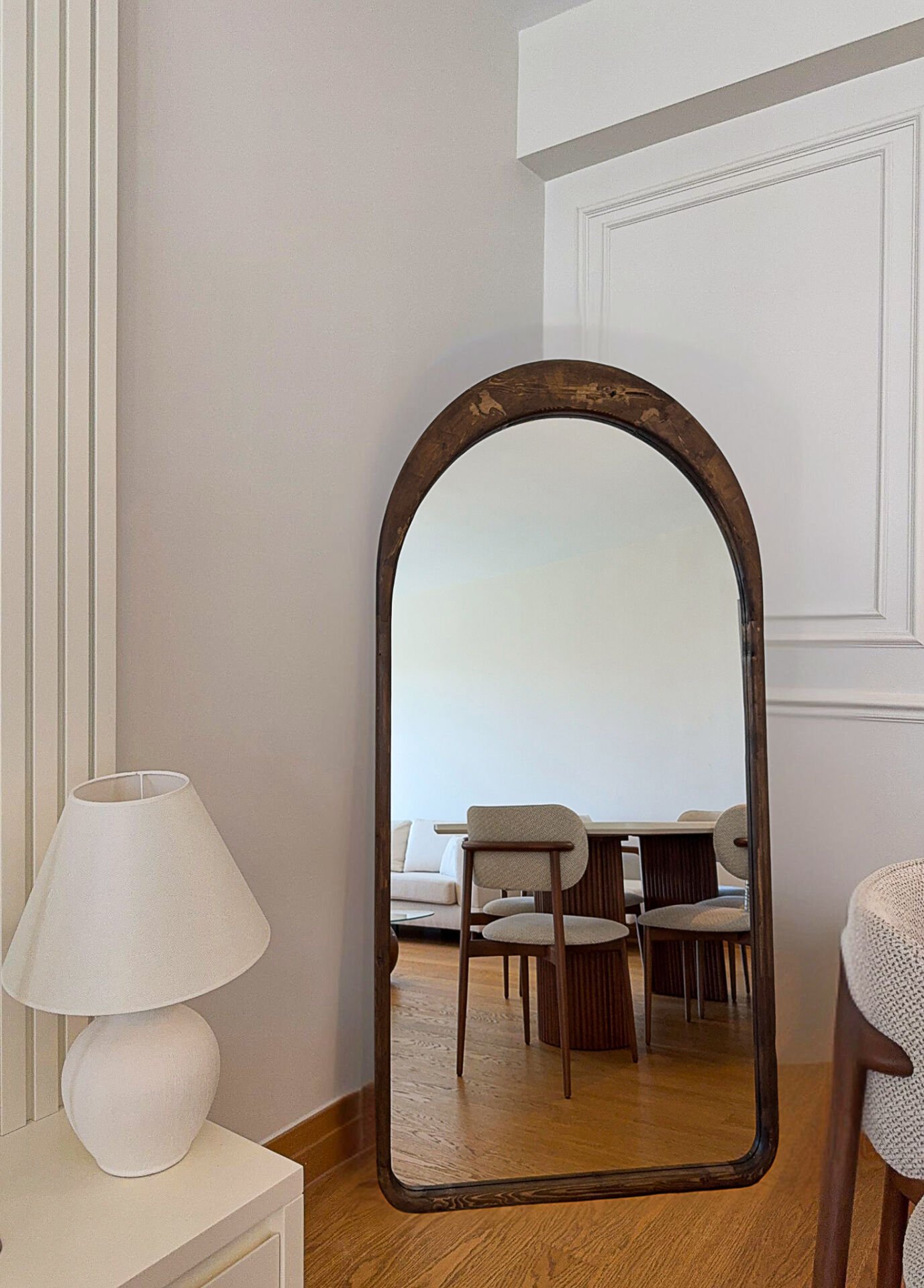 Oval Standspiegel aus Kiefernholz – 180x80 cm – Bild 3